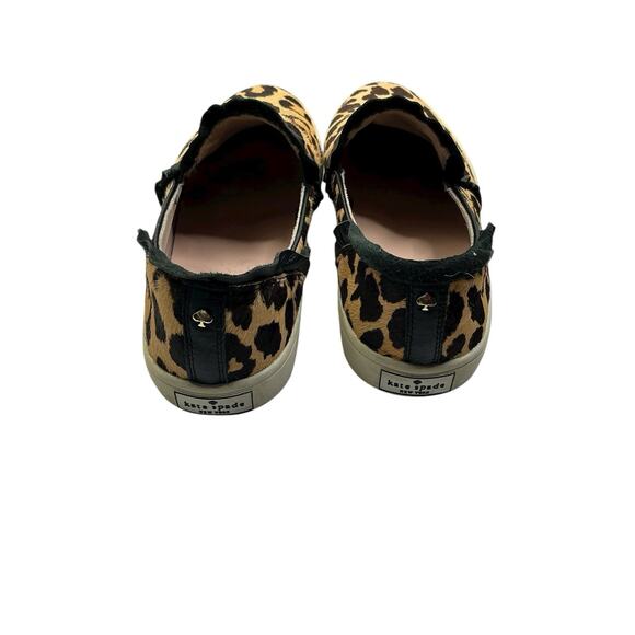 Kate Spade Ruffle Trim Leopard Print Calf Hair Slip On Sneakers Women’s Size 9 - Picture 8 of 10